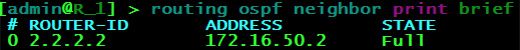 Список соседей маршрутизатора R1 Список соседей маршрутизатора R1