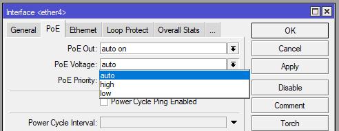Возможности управления_2 Управление PoE-питанием на оборудовании MikroTik