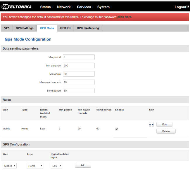 Настройка параметров отправки данных на сервер Настройка параметров отправки данных на сервер