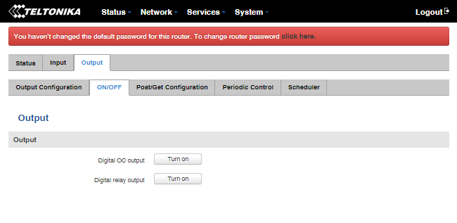 Возможности по конфигурированию интерфейса Output