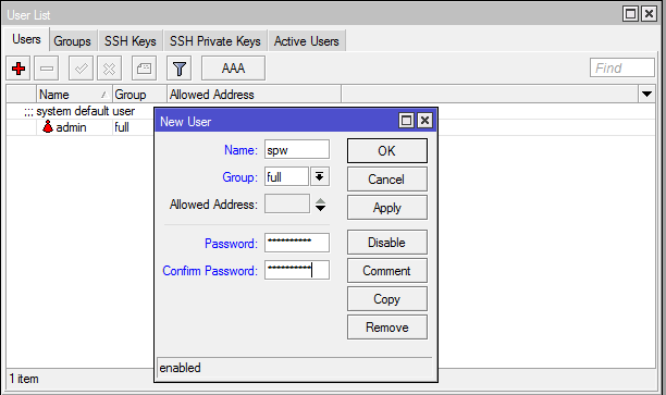 Настройка Микротик